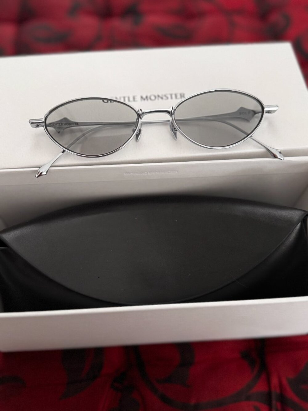 Gentle Monster Bold Silver Oval Metal Sunglasses